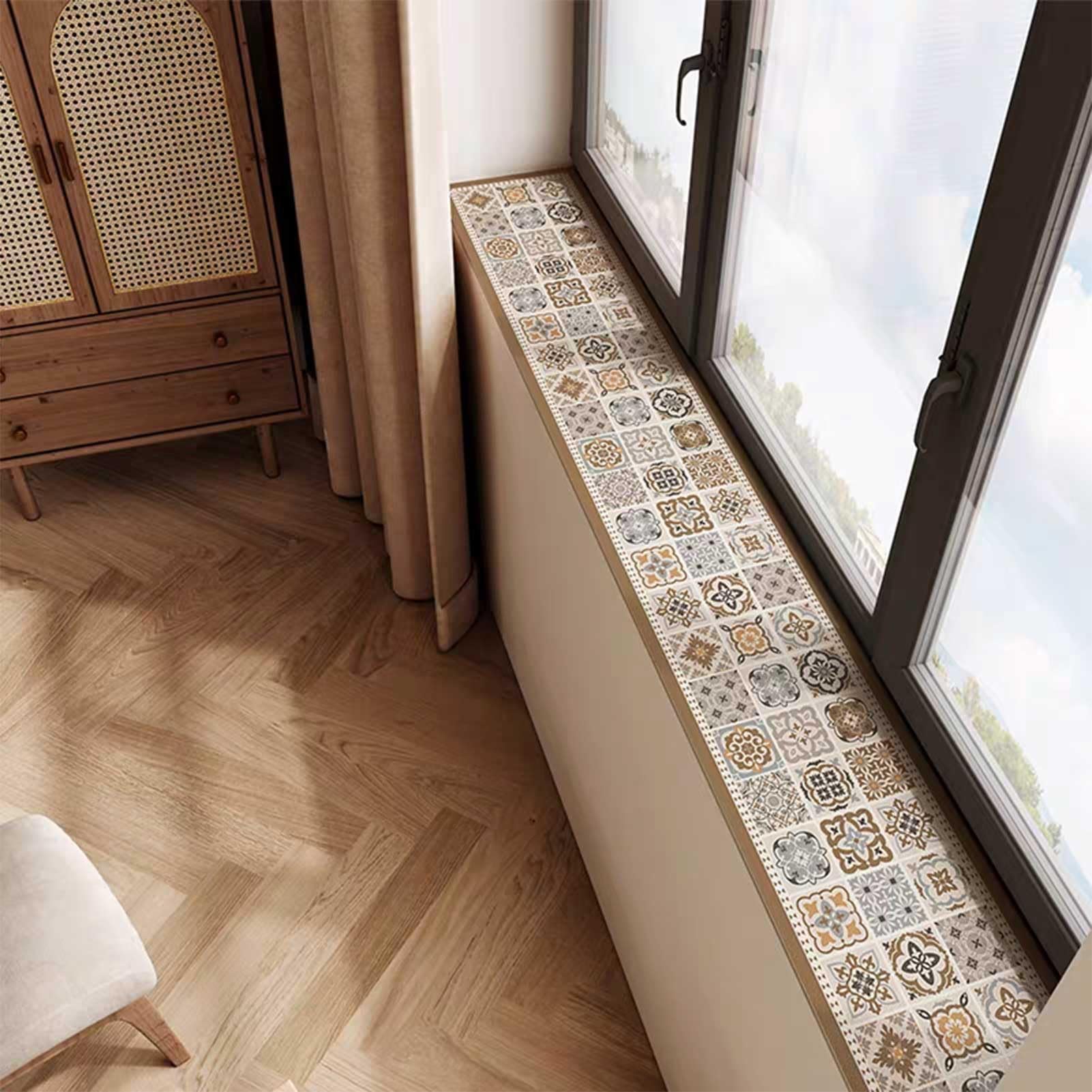 Tapete para alféizar de ventana que absorbe condensación y decora plantas