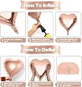 AMFIN (Pack of 20) 18 Inch Heart Foil Balloons - Rose Gold & Light Pink gallery image