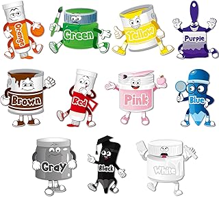 Fulmoon 11 Pcs Color Posters Human Shaped Color Cutouts Bulletin Board S...