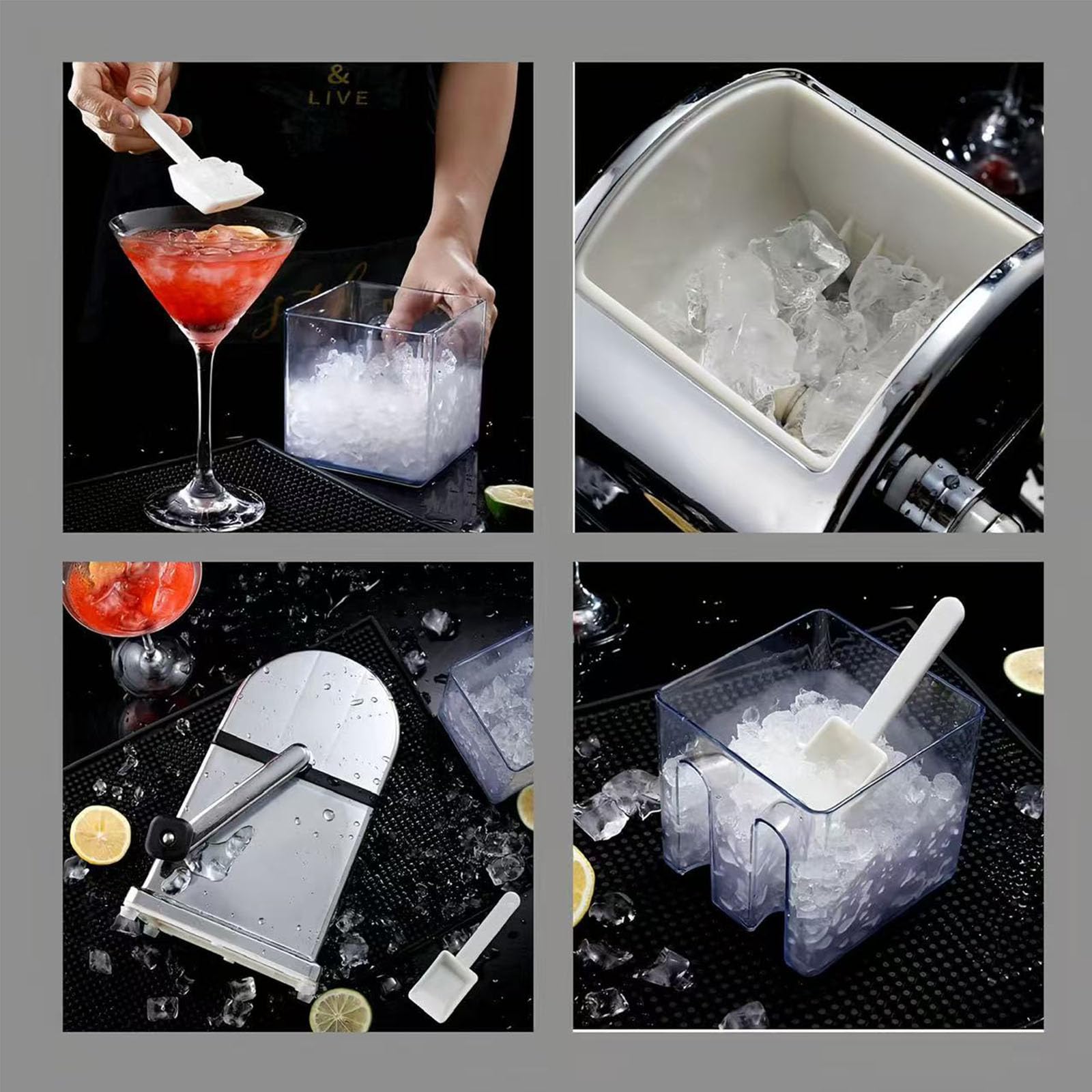 Tritaghiaccio Manuale per Uso Domestico, Macchina per Ghiaccio Tritato Portatile a Manovella, Macchina per Coni di Neve per Tritati, Coni di Neve, Frantoio per Granite e Bevande, per Bar Ristorante