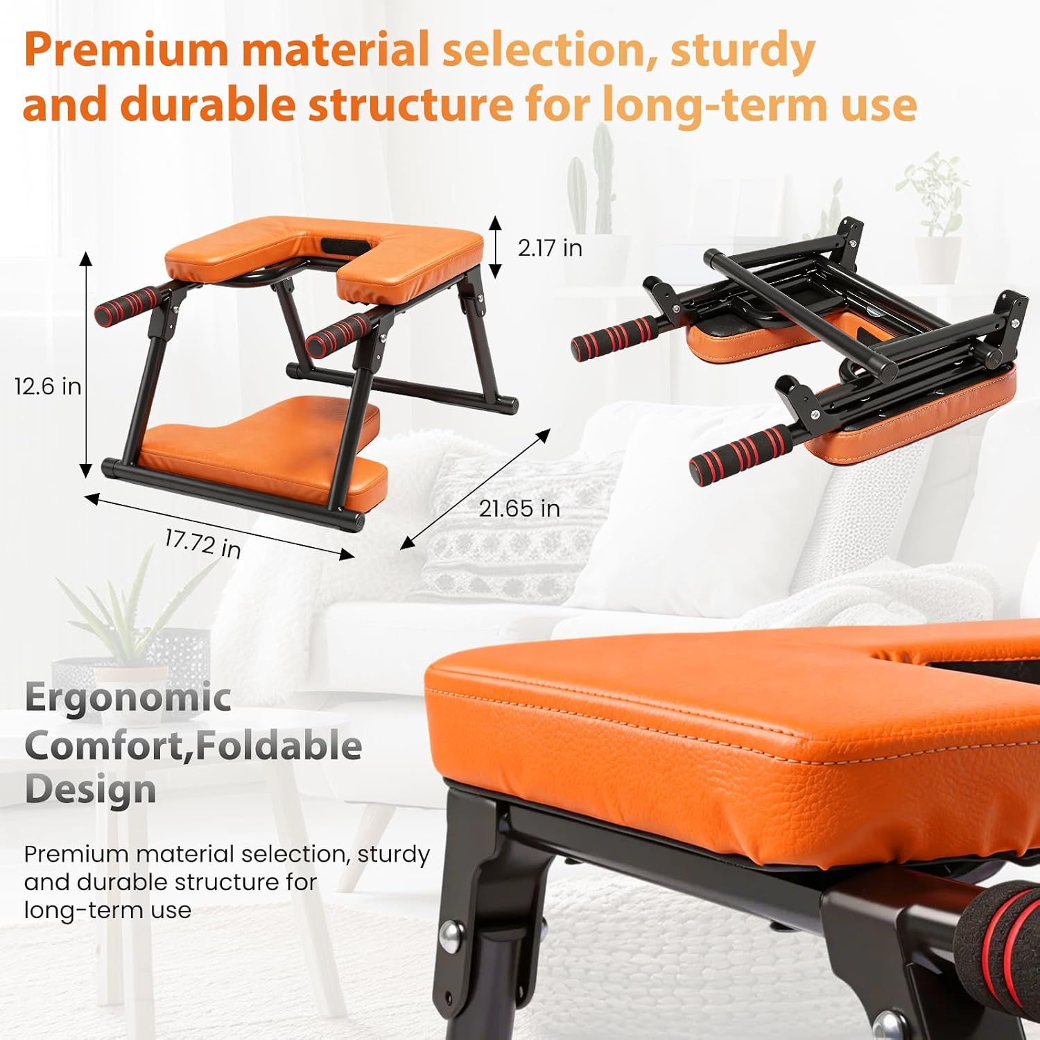 Yoga Headstand Bench, Stand Yoga Chair for Balance Training, Core Strength Building, Upside Down Chair for Relaxation, Handstand Trainer Inversion Chair for Home Gym