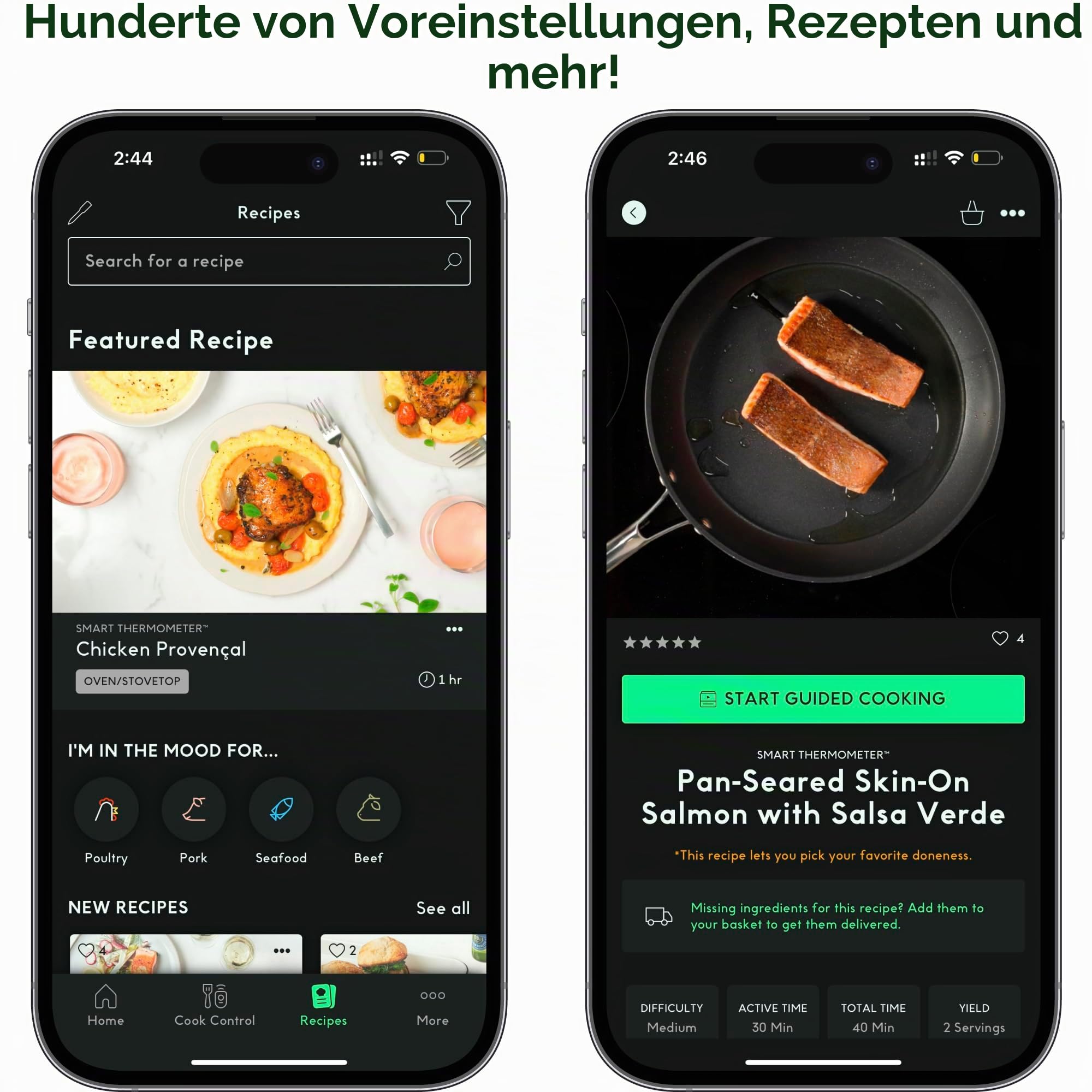 Chef iQ Drahtloses Smart Fleischthermometer mit ultradünner Sonde, Bluetooth Fleischthermometer Unbegrenzte Reichweite Digitales Lebensmittelthermometer für Fernüberwachung
