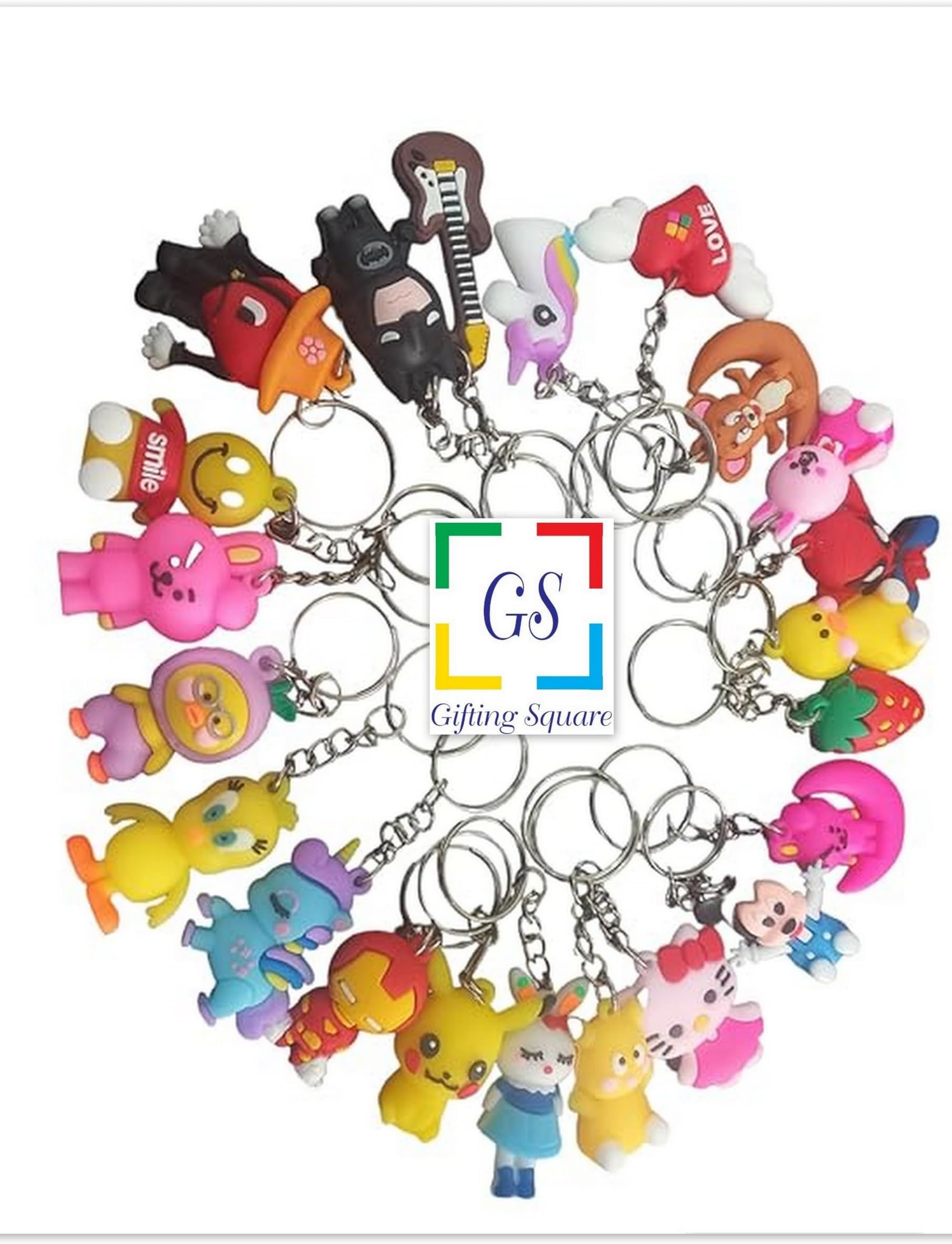 ? Kids Cartoon Silicon Soft Rubber Keychain Multicolored