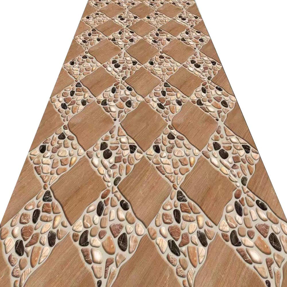 Alfombras de pasillo largo ZRUYI modelo moqueta corredor con diseño de piedra 3D color A en 1x2m