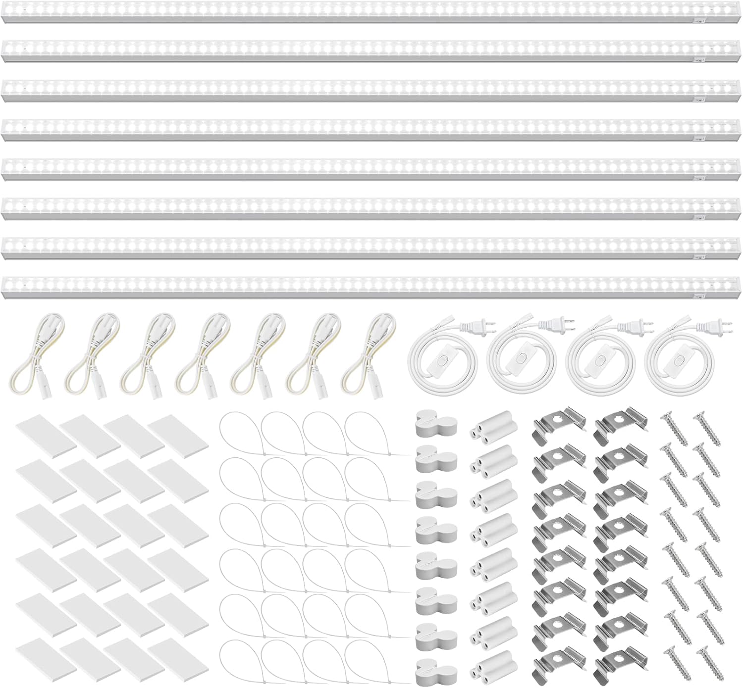 Barrina T5 Grow Lights for Indoor Plants Full Spectrum, 3FT 128W (8 X 16W) Indoor Plant Light with Separate Switch, Linkable Grow Lamp, Indoor Plant Lights for Growth, Plug and Play, 5000K, 8 Packs White 3FT