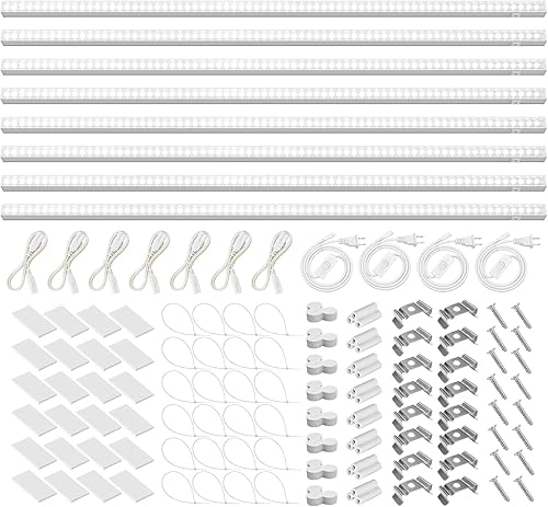 Vista 30 de Barrina Luces de cultivo T5, luz de crecimiento de espectro completo, 3 pies 128 W (8 x 16 W, equivalente a 800 W), luces LED de cultivo