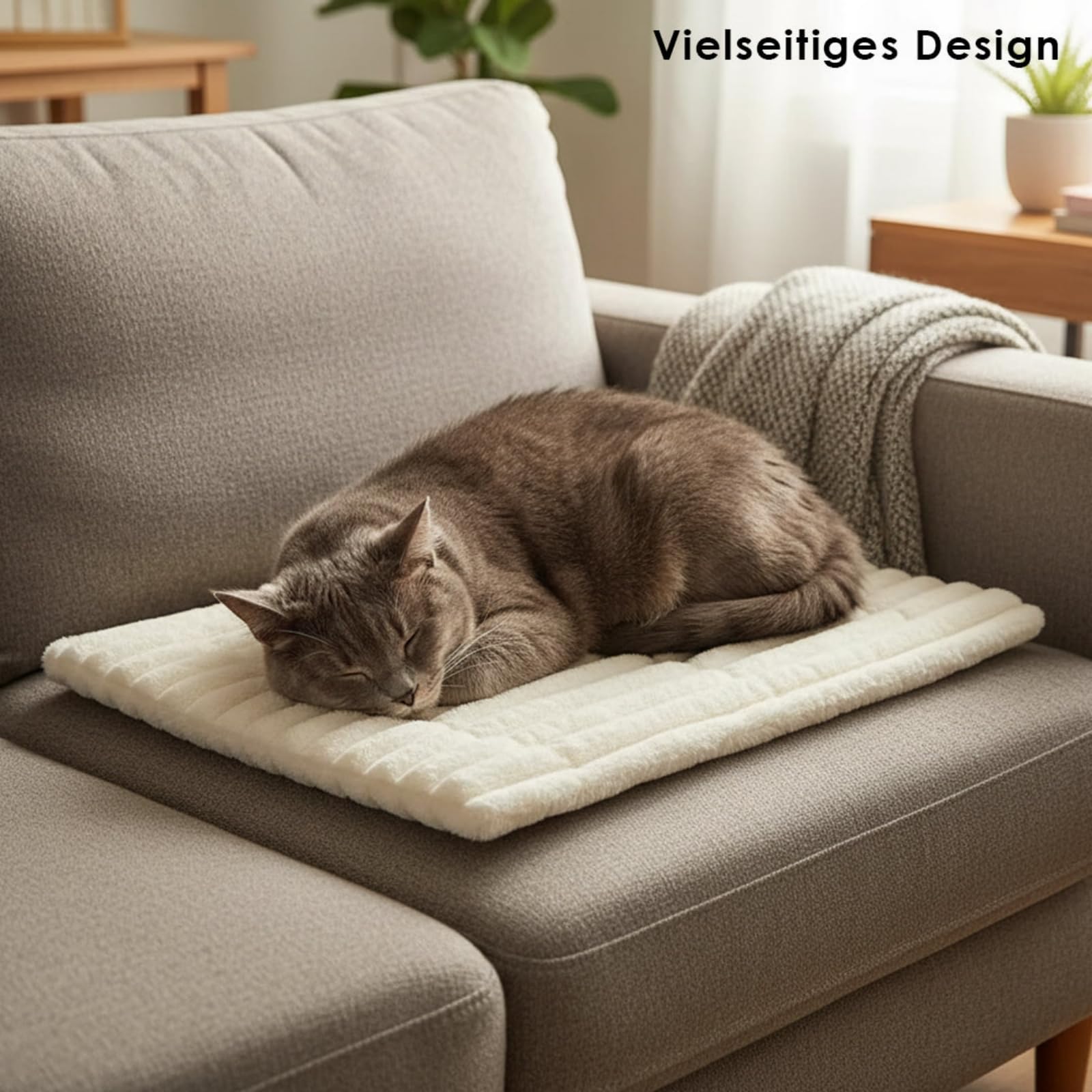 Fellvio Selbstheizende Katzenmatte，Heizdecken für Katzen und Hunde, Heizkissen für Haustiere für drinnen und draußen, rutschfeste Katzen und Hundematten für höchsten Komfort