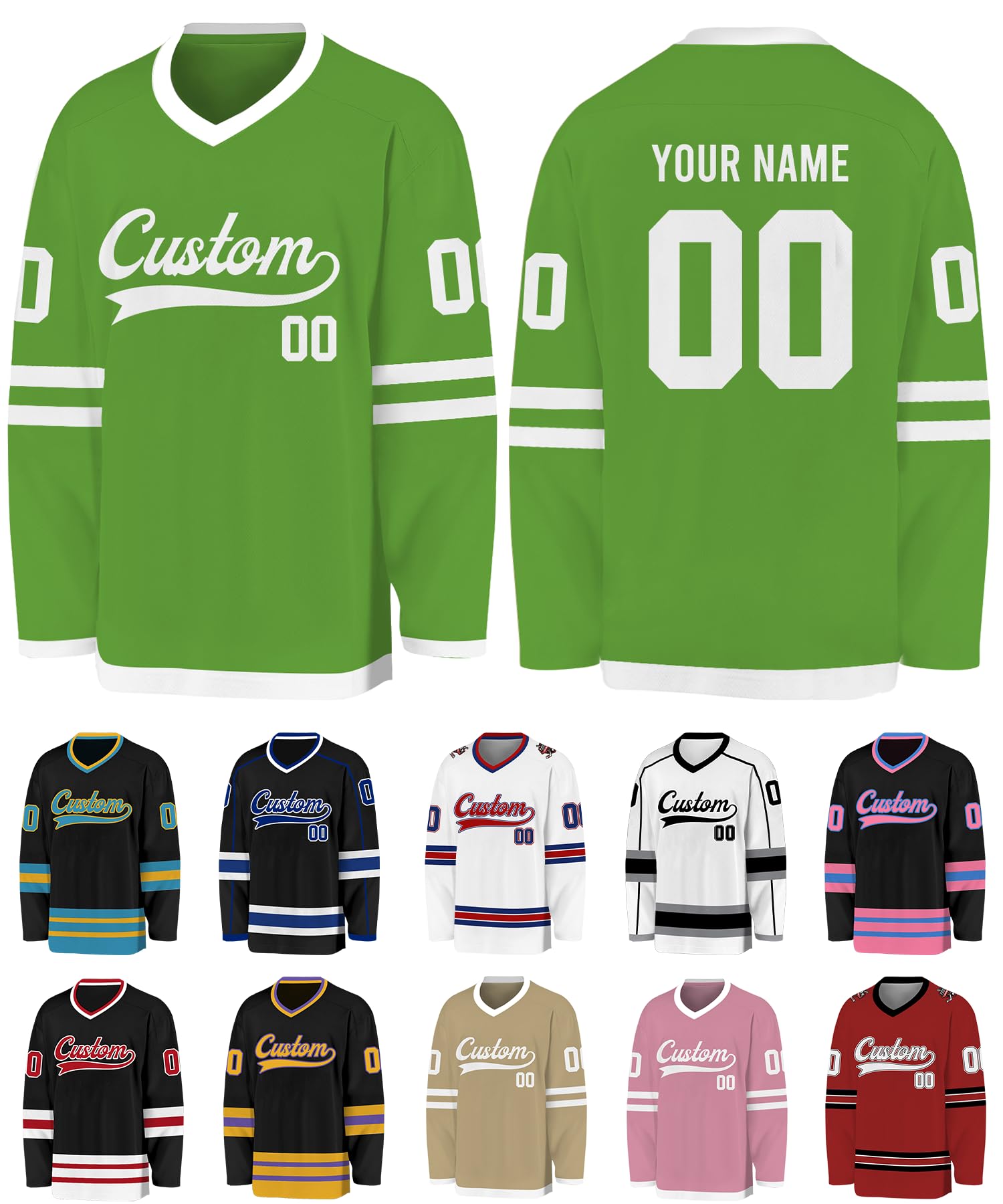 Custom Hockey Jersey Personalized Logo Name Number Hockey Shirts Retro Jerseys Gift for Beer League Team Men Women,S-3XL