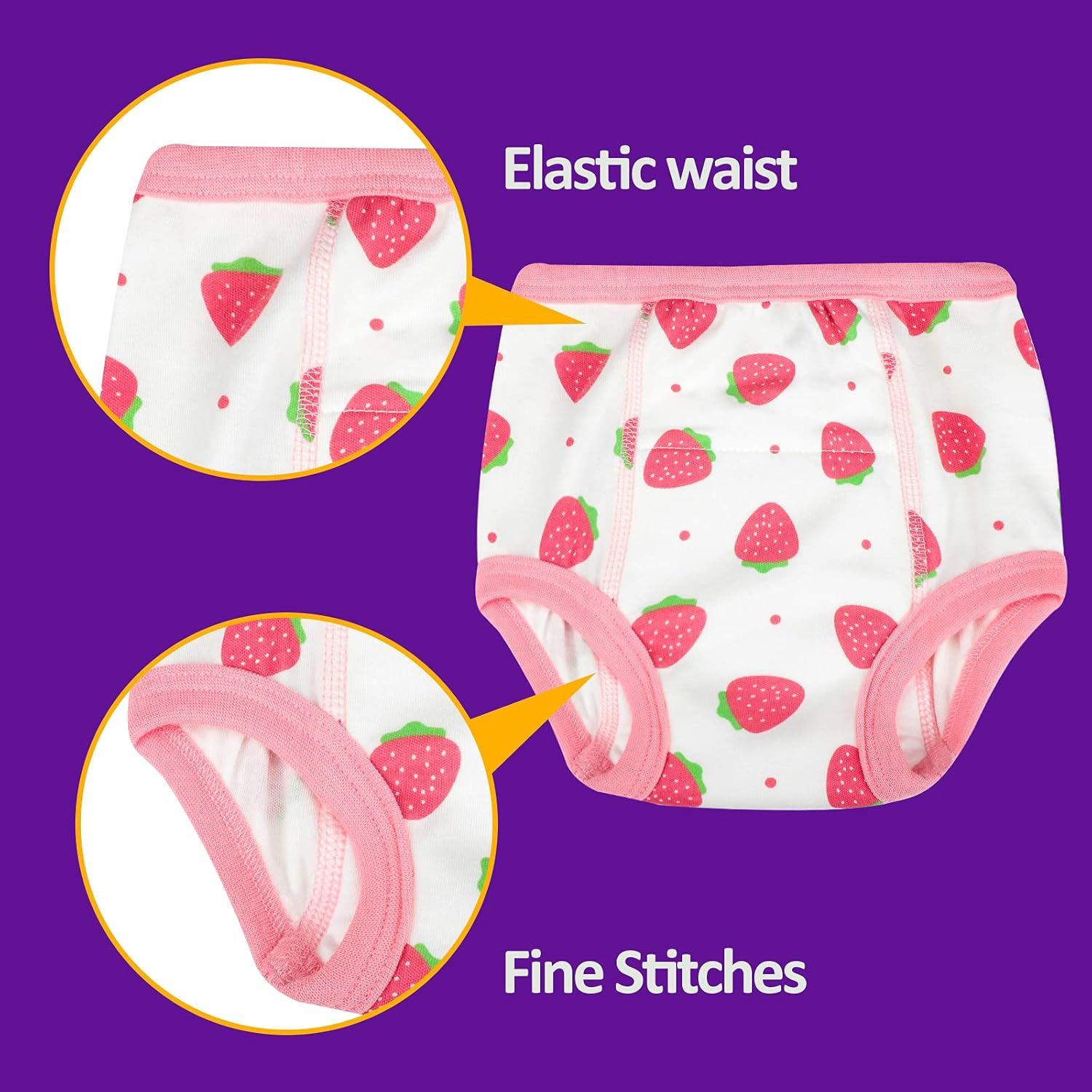 MooMoo Baby 8 Packs Potty Training Pants Cotton Absorbent Training Underwear for Toddler Boy and Girls 2T-9T - Image 5