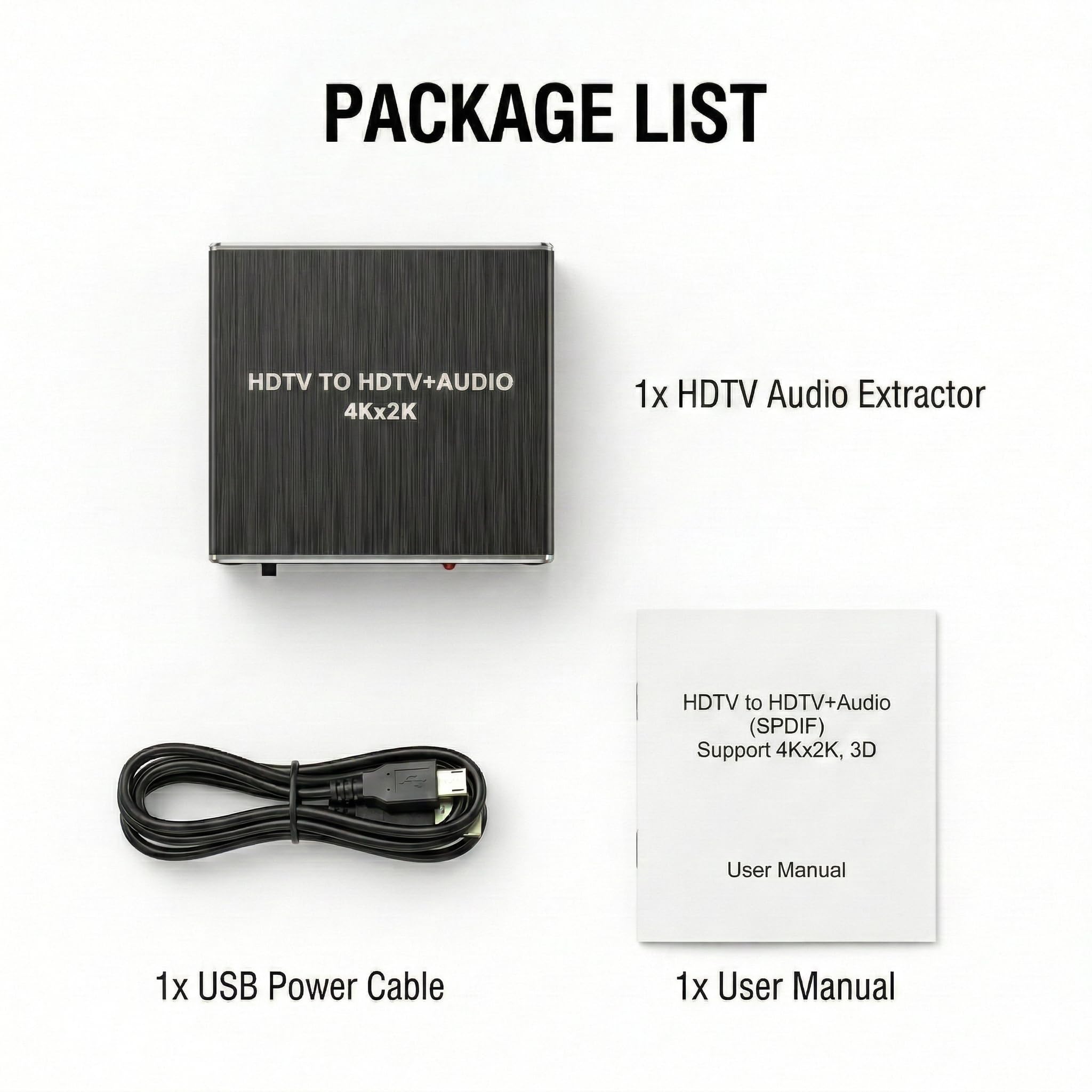 Extracteur Audio HDMI 4K Convertisseur vers Optique Spdif Toslink + Jack 3.5mm Stéréo, Adaptateur Splitter Audio Vidéo Séparateur de Son (3 Modes: Pass/2CH/5.1CH) pour PS5/PS4/Fire TV/Ampli