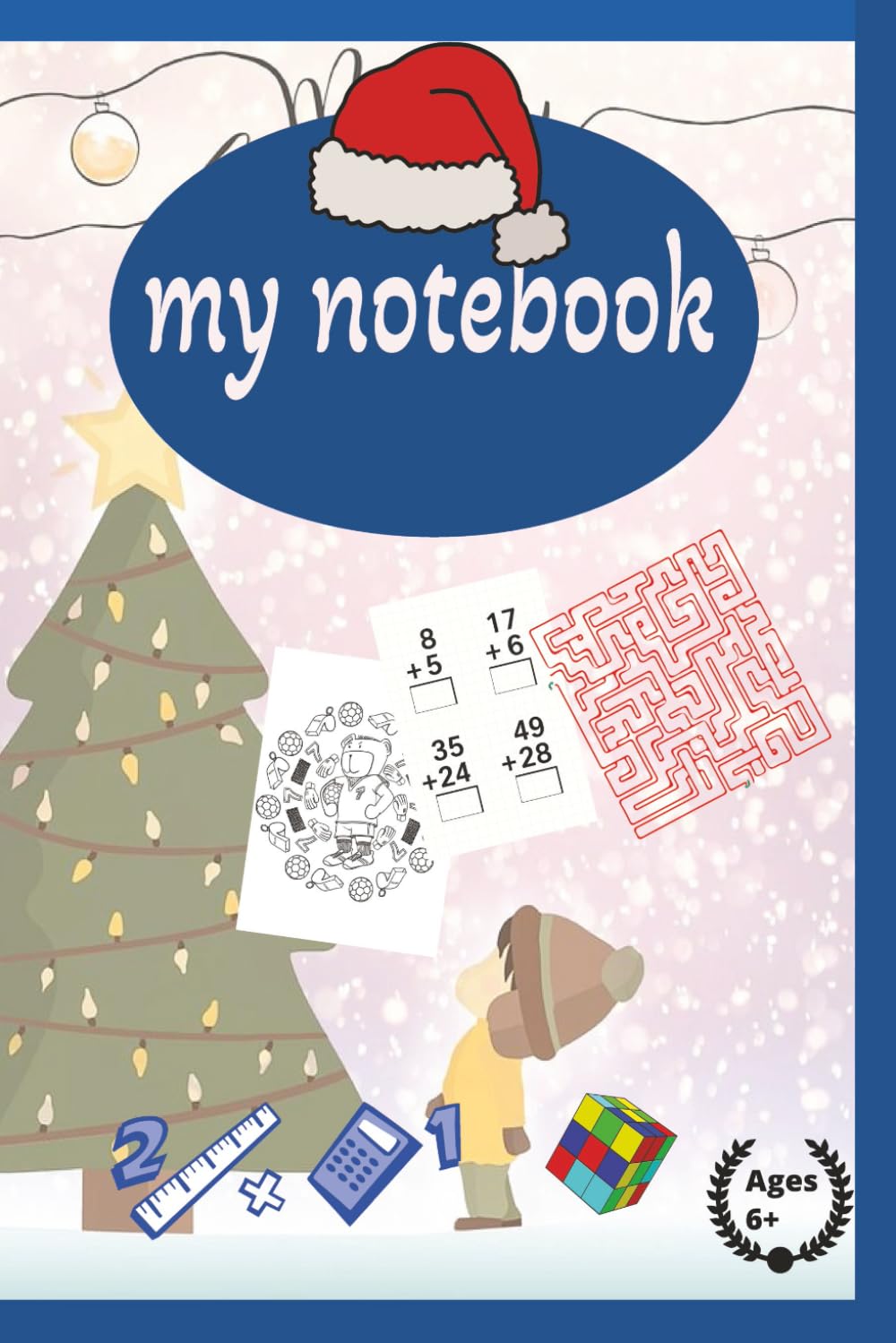 Notebook for boys: Puzzles..drawing..calculating..