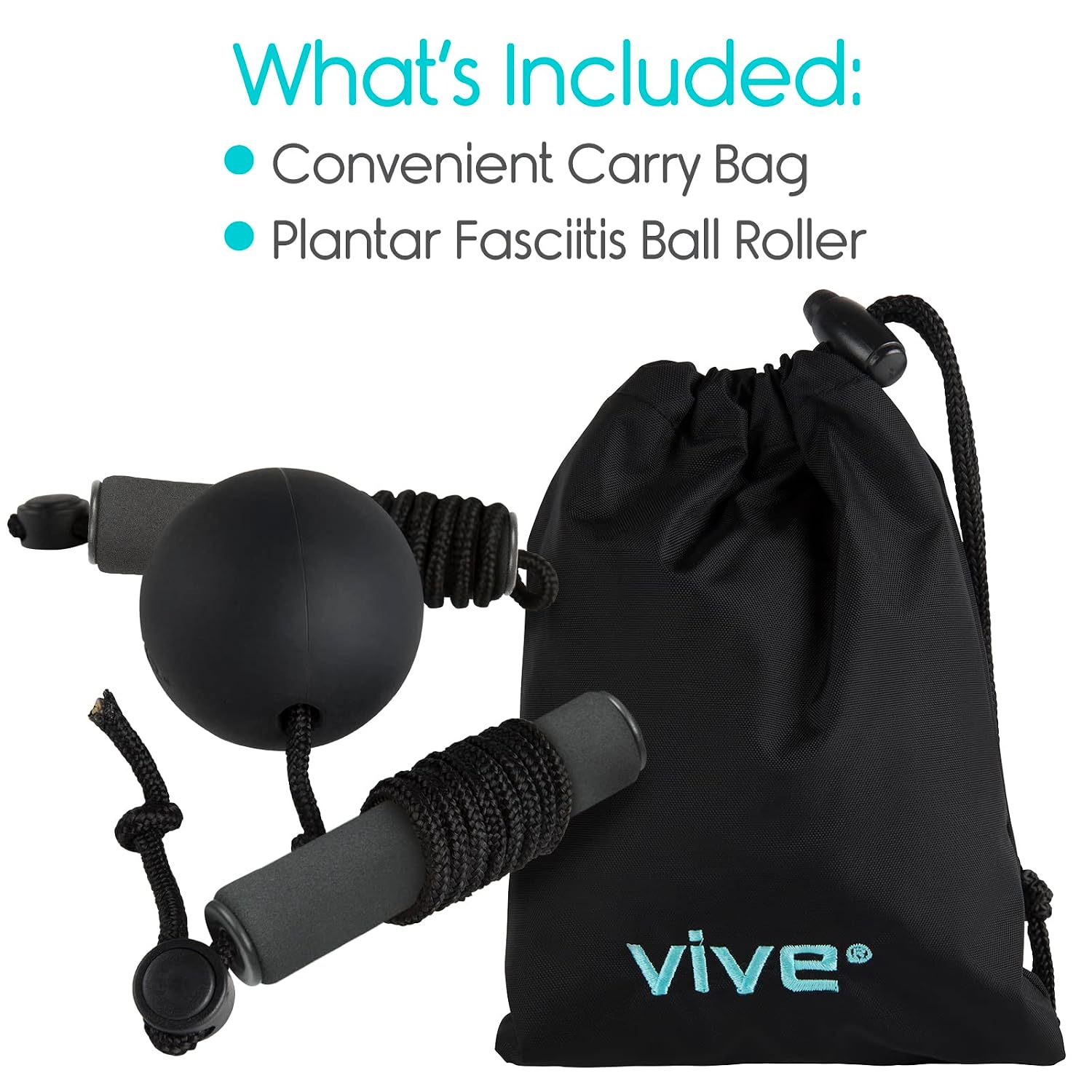 Vive Plantar Fasciitis Relief Lacrosse Ball – Massage Roller for Feet - Deep Tissue Trigger Point Massager Set for Arch Pain, Myofascial Release - Reflexology Muscle Knot Massager for Women, Men