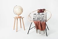 Vista 2 de Hofdeco Funda de almohada lumbar decorativa de algodón pesado de lino con citas espirituales I Just Need to Go Camping Word 12"x20