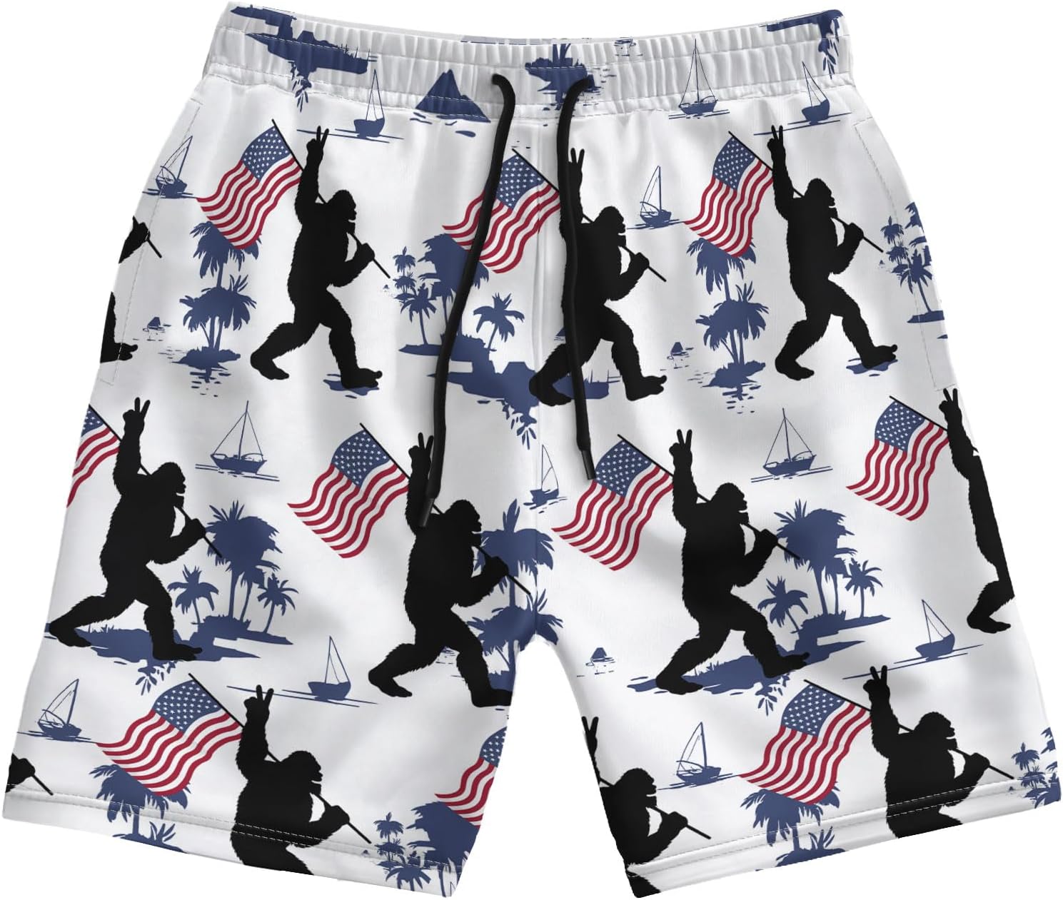 Men's Swim Trunks with Funny Print Quick Dry Swimsuits Beach Shorts with Pockets Summer Gifts