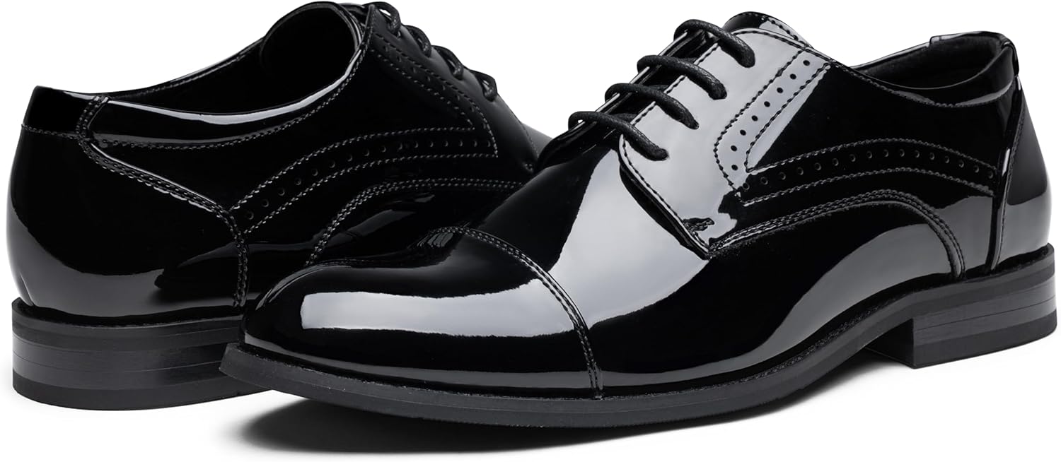 Vostey Men's Dress Shoes Classic Wingtip Brogue Men Oxfords - Image 4