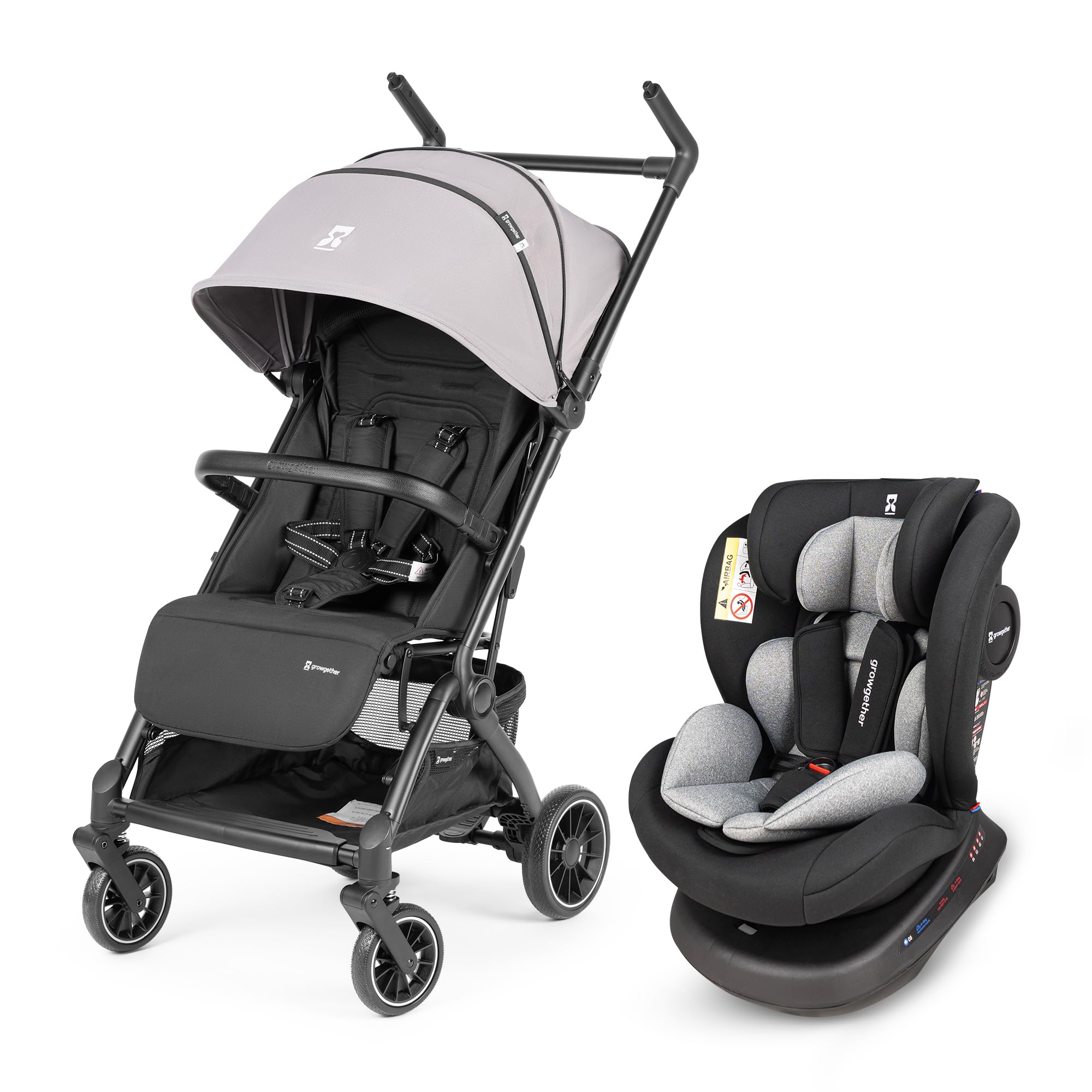 GoLite Travel Stroller & RYDDA 360° Car Seat Combo | Cabin-Compatible Lightweight Stroller Full Recline, 360° Swivel Wheels + 0-12 Years Smart ISOFIX Car Seat, Side Impact Protection-image-36
