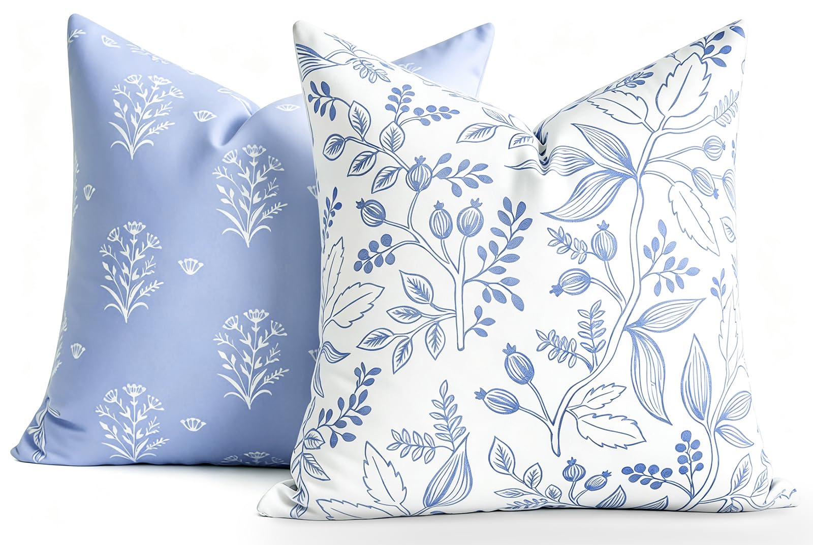 Cushion Covers 40 x 40 Reversible Cushion Cover Ultra Soft Bohemian Pillow Case with Botanical Leaf & Wild Flower Print for Sofa Bed Garden Outdoor Spring Decor Flower Plant with Invisible Zipper โ image 1