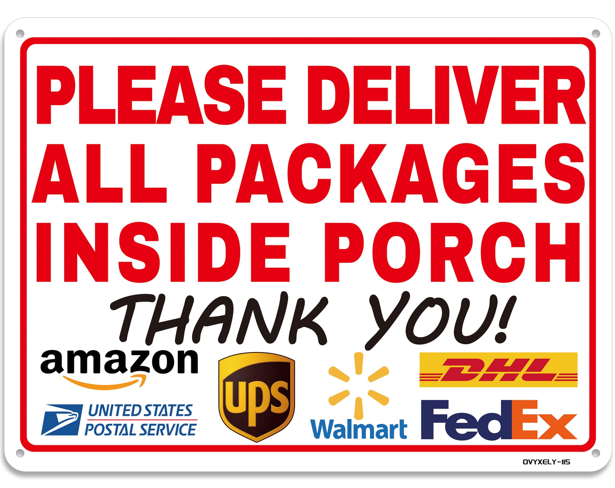 Amazon.com: Please Deliver All Packages Inside Porch,Delivery Sign