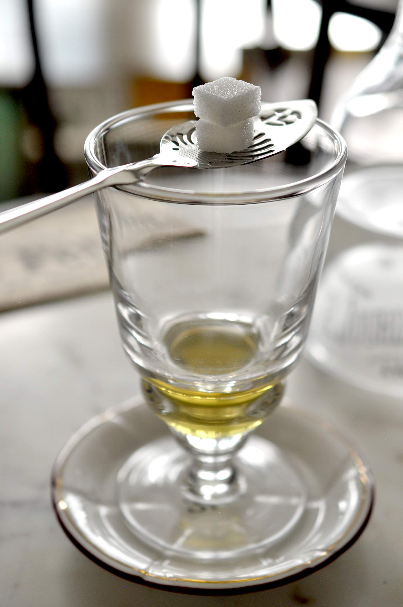 Bicchiere Tradizionale Per Assenzio Pontarlier - Vetro Soffiato, Capacit&agrave; 266 Ml Con Serbatoio, Lavabile