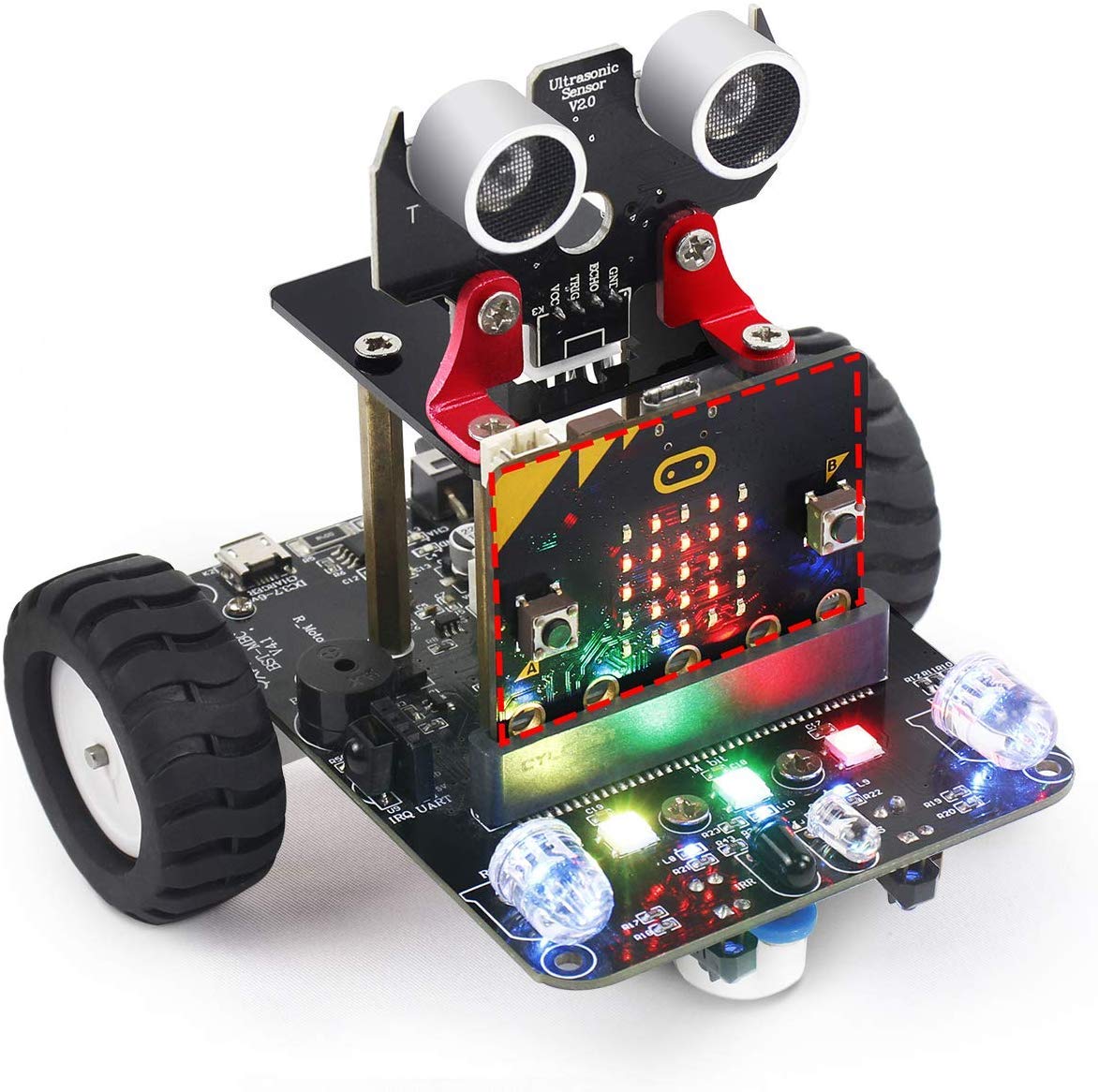 Amazon | ICQUANZX YahboomマイクロビットSTEM教育用コーディングロボット、8  +用のチュートリアルを備えたプログラム可能なDIYおもちゃ車への子供向け(Micro:bit含める) | プログラミング・ロボティクス | おもちゃ