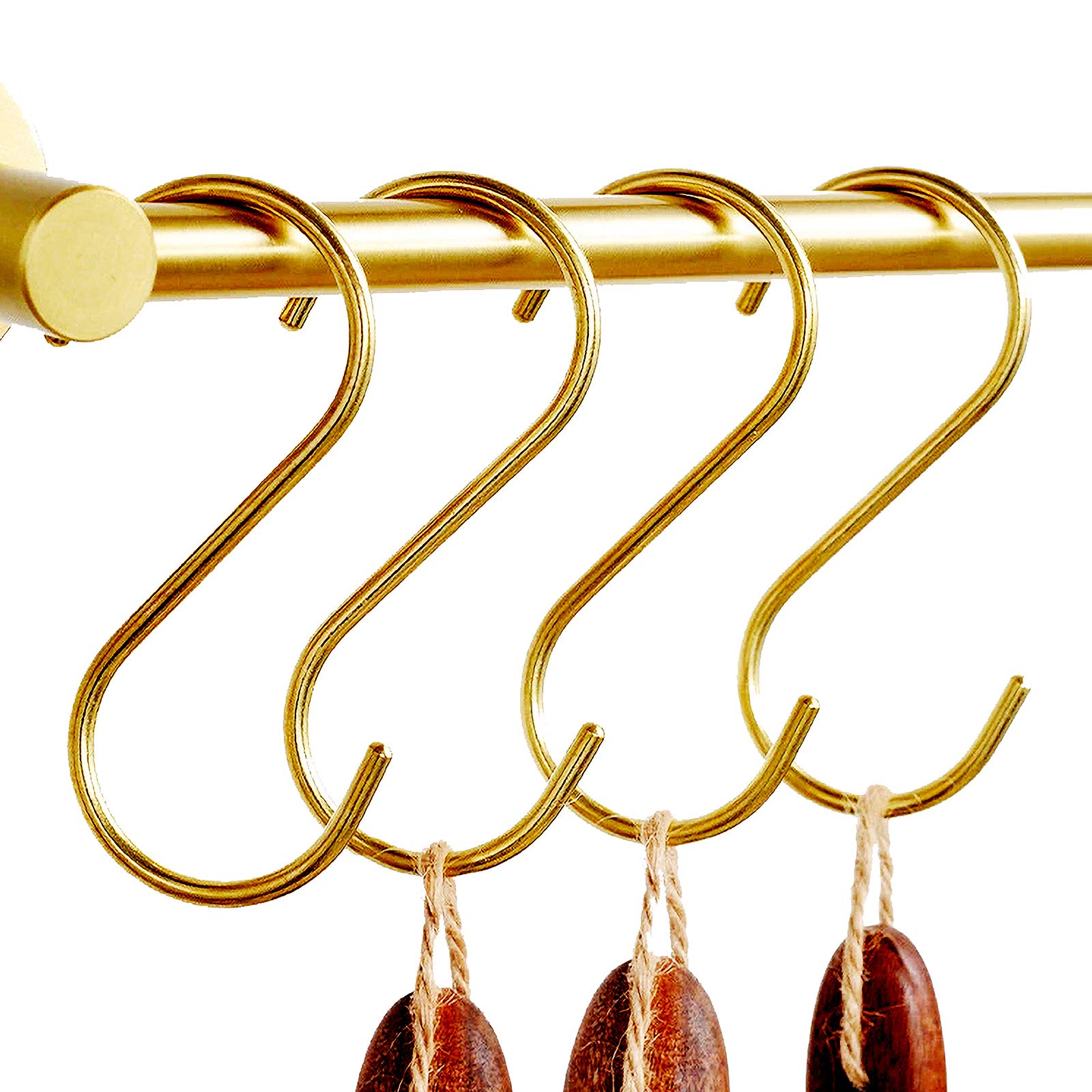 4-Pack, Metal S-Hook for Kitchen, Office, Bathroom and Closet, Heavy Copper, S-Hook, S-Shaped Hanger Hook.