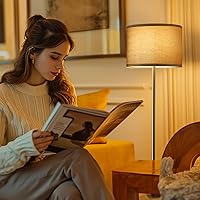 Vista 3 de Oneach Lámpara de pie industrial de granja de 61 pulgadas para sala de estar, lámpara de pie rústica para sala de estar, dormitorio, lámparas altas