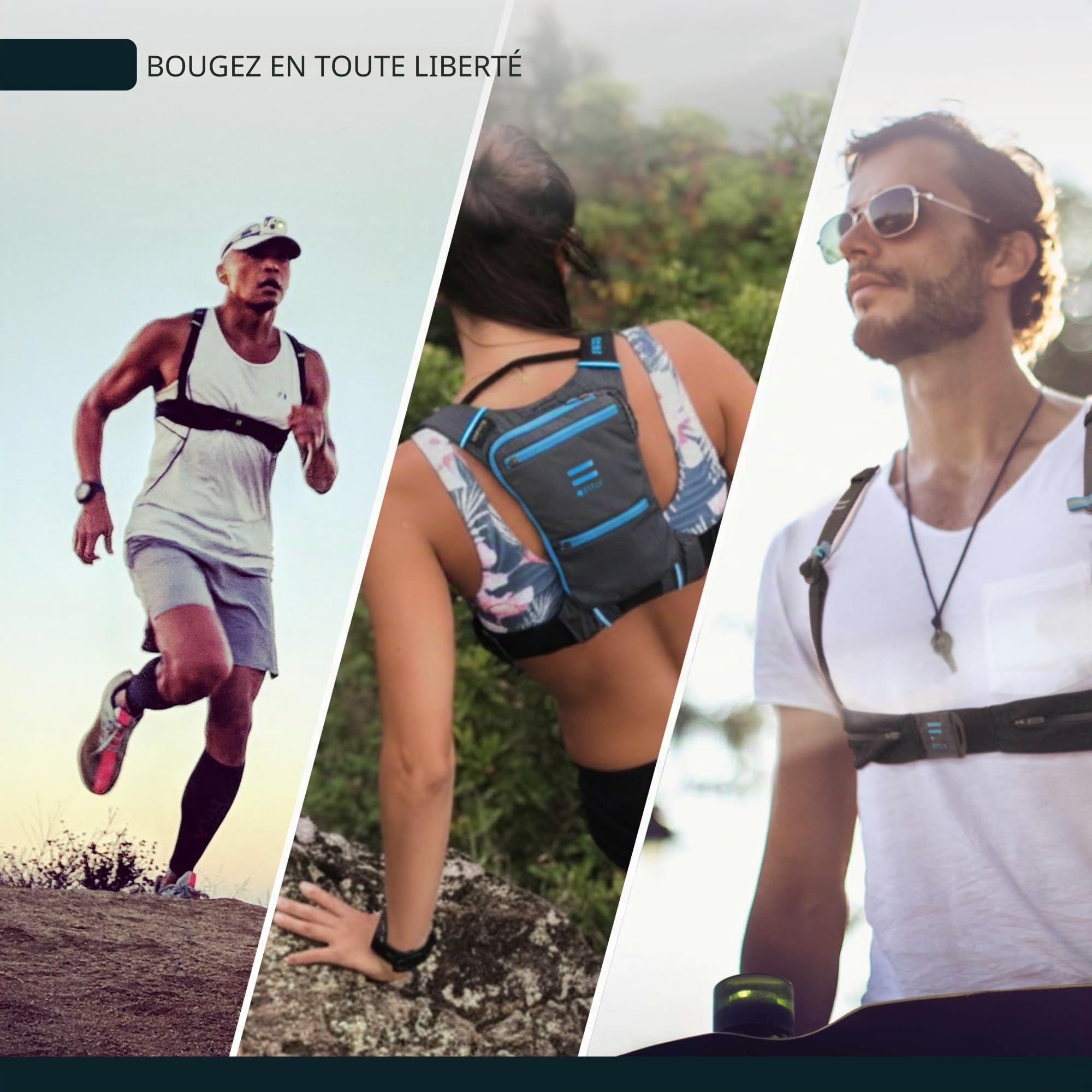 FITLY Minimalist Running Pack | Sac à Dos de Running Porte téléphone, Rangement, Ceinture Thoracique | Transport d'objets personnels | Matériel de Running Unisexe | Sac de Running léger
