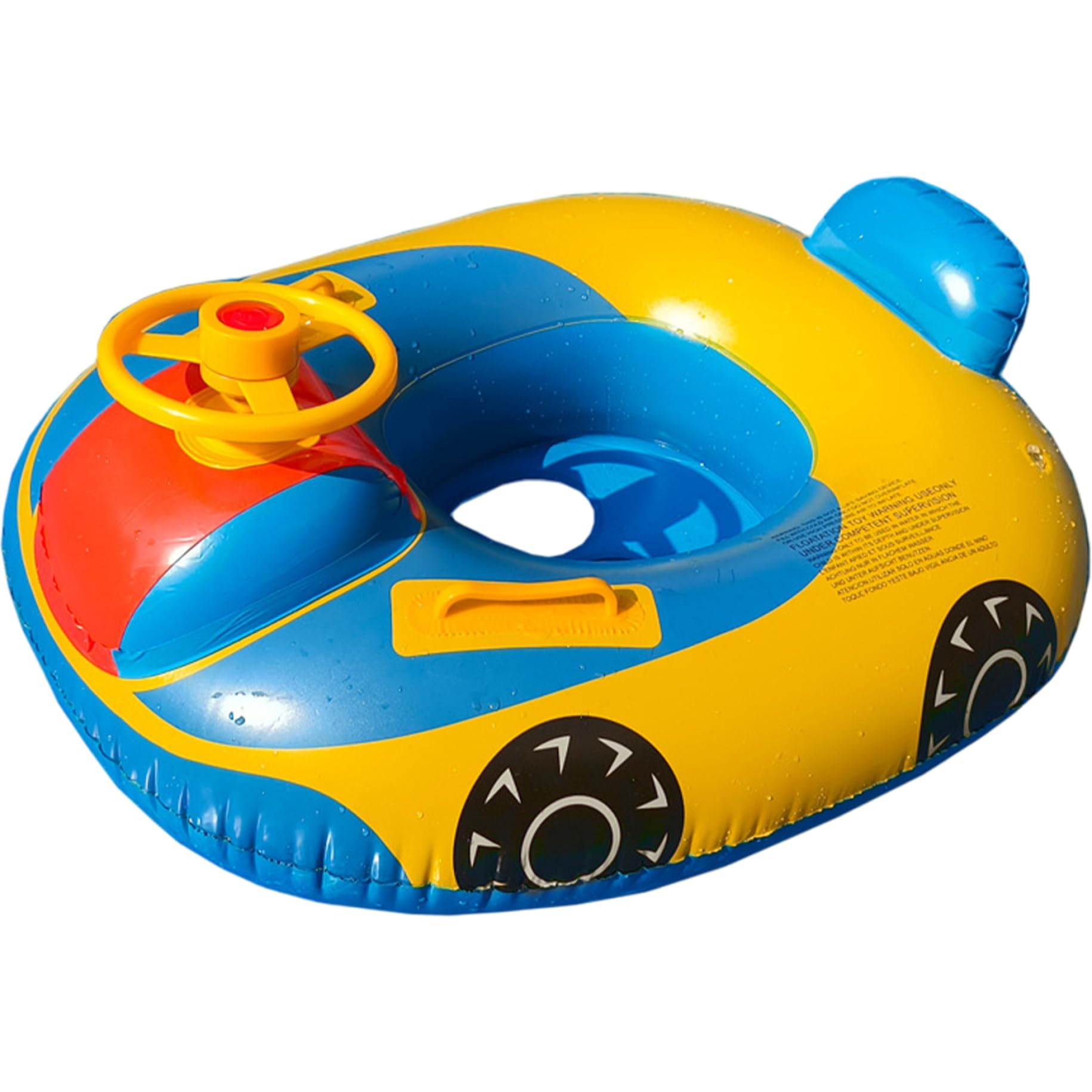 Toddler Floats for Pool, Inflatable Car Pool Float with Steering Wheel Horn & 2 Handles for 0-4 Years, up to 33lbs