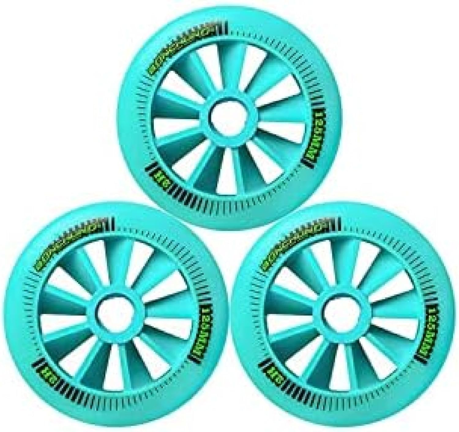 Ruote per pattini in linea, 6 pezzi, 125 mm, professionali, per pattini in linea, colore verde, arancione, ruote di ricambio, durezza 85A