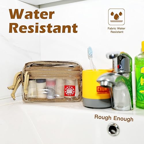 Miniatura 3 de Rough Enough Clear TSA - Neceser de aseo aprobado por la TSA, pequeña bolsa de viaje de maquillaje, tamaño compacto de cuarto de galón para viajes