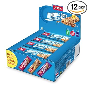 Unibic Snack Bar Almond & Oats Pack of 12, 360 Grams - image, photos