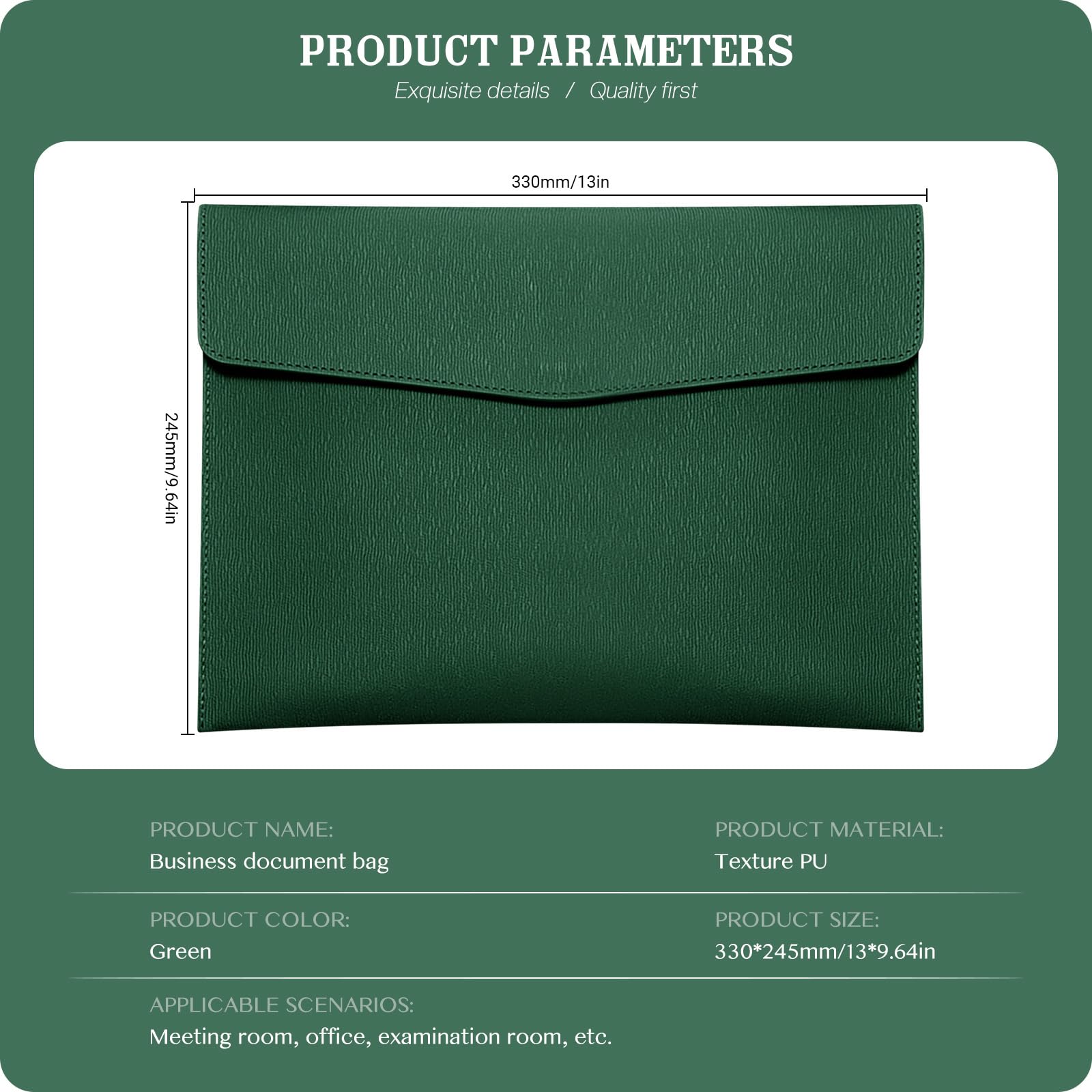 Skyzone A4 Document Folder Wallet, PU Leather Travel Document Holder Organizer, Waterproof File Folder with Snap Closure - Image 2