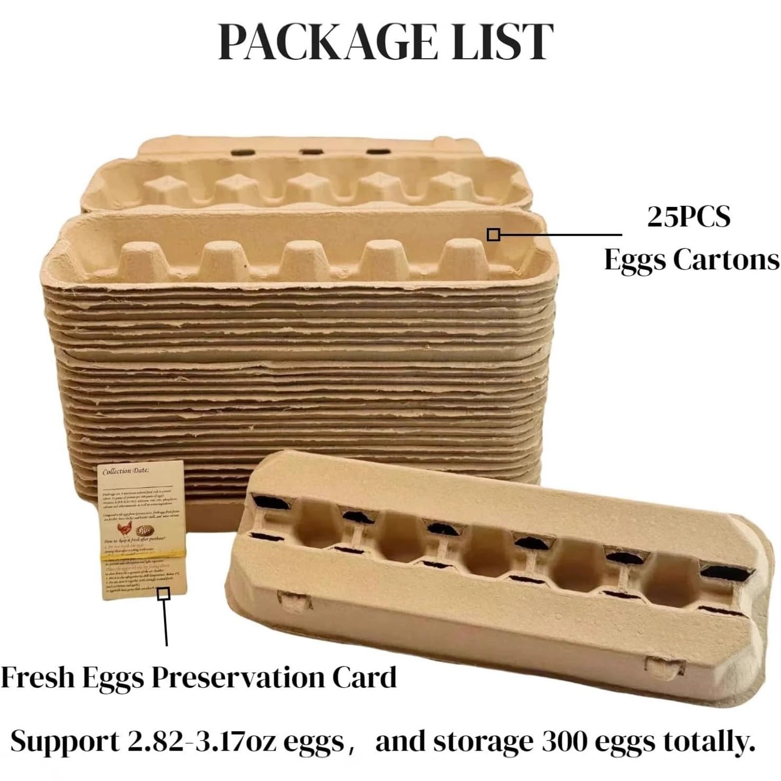 Confezioni uova pasta carta biodegradabili 12 uova antiurto, 3 confezioni da 25 pezzi = 75 scatole totali for 900 uova, fattoria e uso domestico