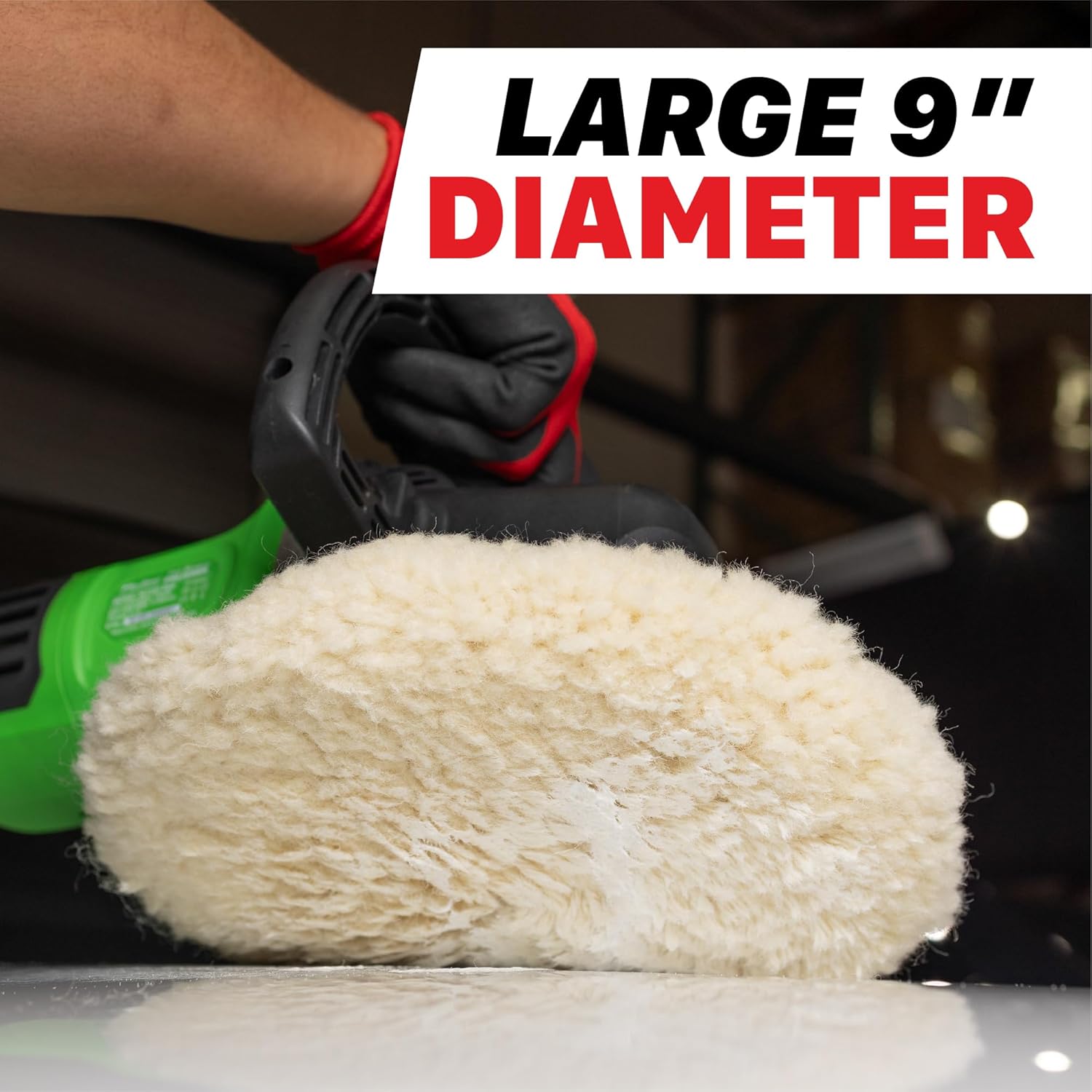 Maxshine 9” Rotary Wool Buffing Pad – Professional 100% Wool Cutting & Polishing Pad – Ideal for Heavy Defect Removal & Paint Correction (Double Sided)