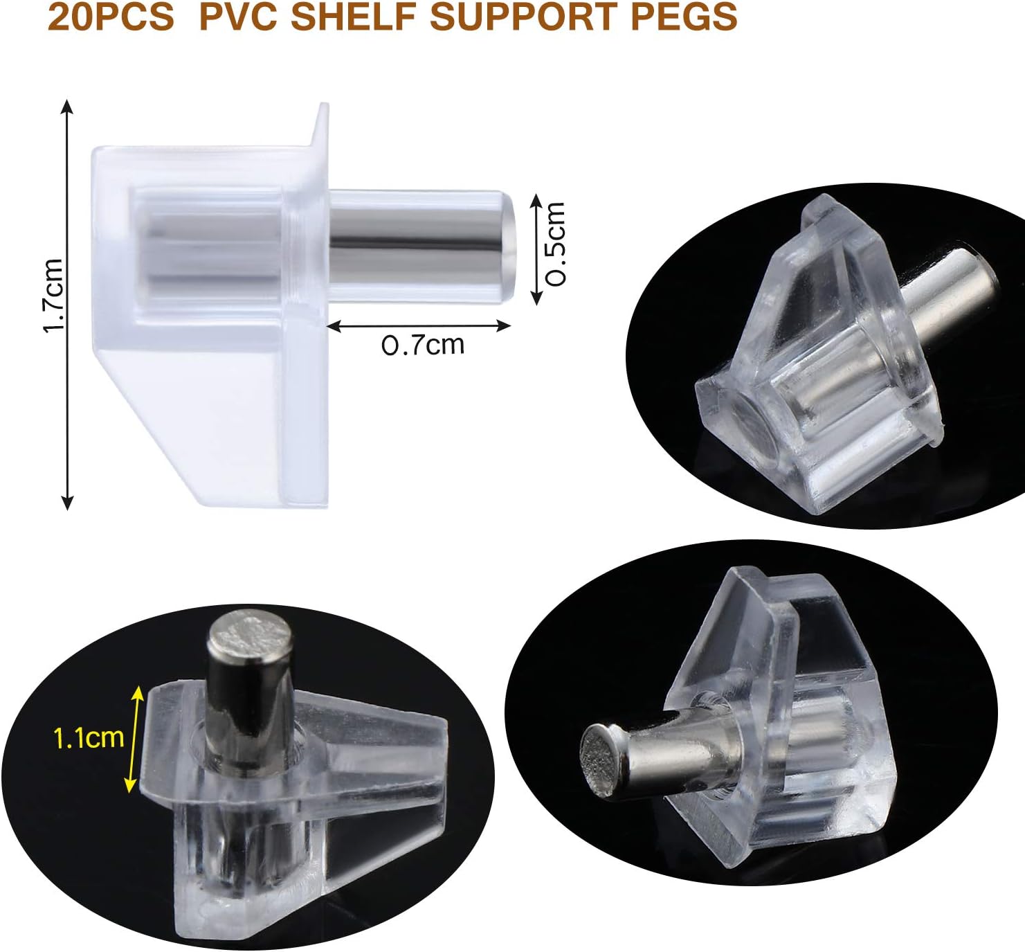 191PCS Shelf Pins Kit, 7 Styles Nickel Plated Shelf Bracket Pegs Shelf Pins Support for Kitchen Cabinet Bookcase Furniture