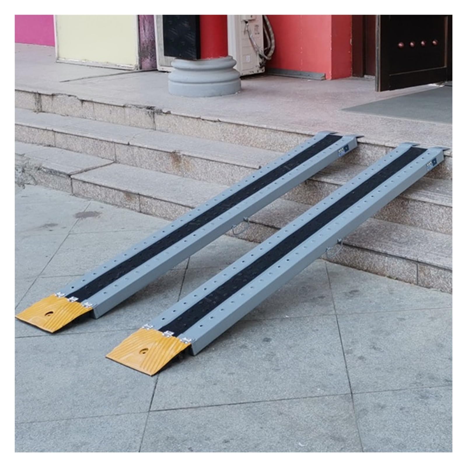 Rampa de umbral, rampa portátil antideslizante para silla de ruedas, puertas, escalones para motocicleta, escaleras, rampa para discapacitados, carga de 330 libras (color: 120 cm, tamaño: 2 piezas)