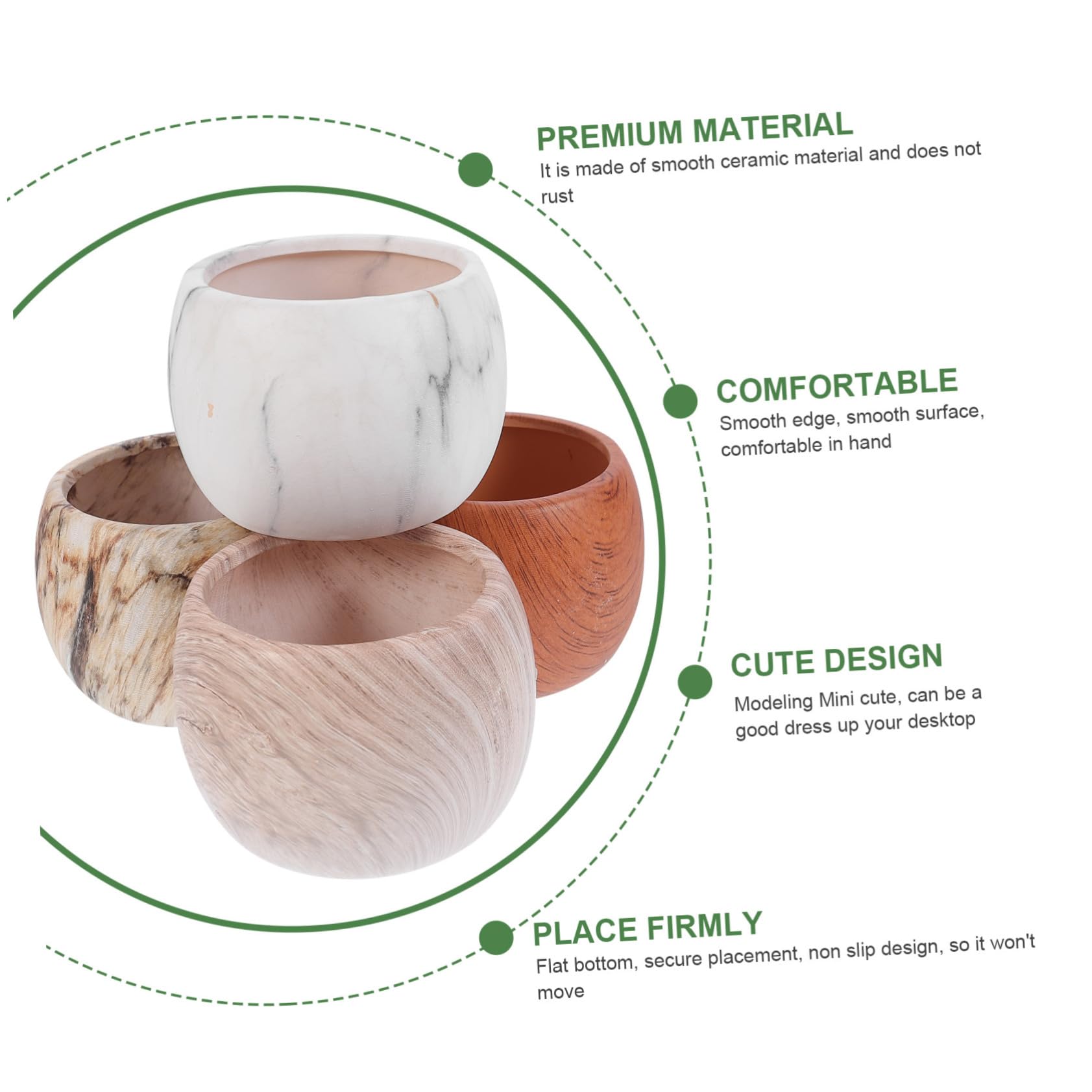 IMIKEYA Ensemble De Mini Pots De Fleurs pour Bonsaïs - Jardinière en Céramique avec Effets De Grain Naturel