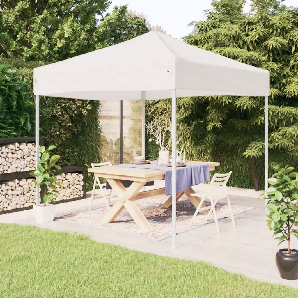 Carpa plegable blanca de 3 x 3 m, de tela Oxford 210D con revestimiento plateado, resistente a los rayos UV y al agua, marco de acero estable, ideal para camping, picnics,