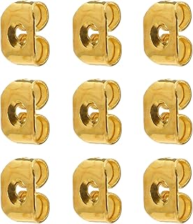 LUYING ピアス パーツ キャッチ サージカルステンレス 金属アレルギー スペア 予備用 (9個) ((ゴールド))