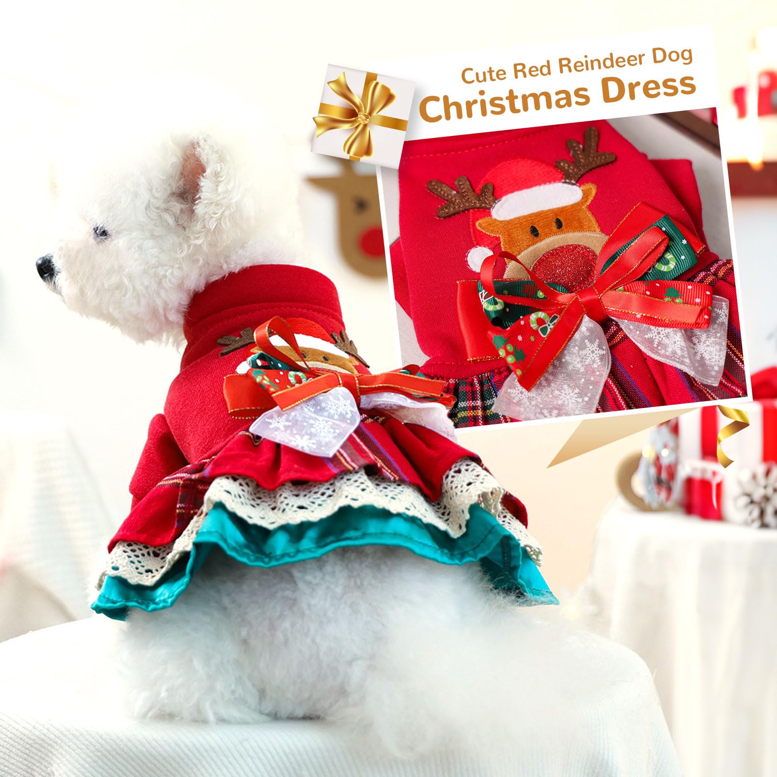 dog christmas dress medium Woofmas Dog Dress