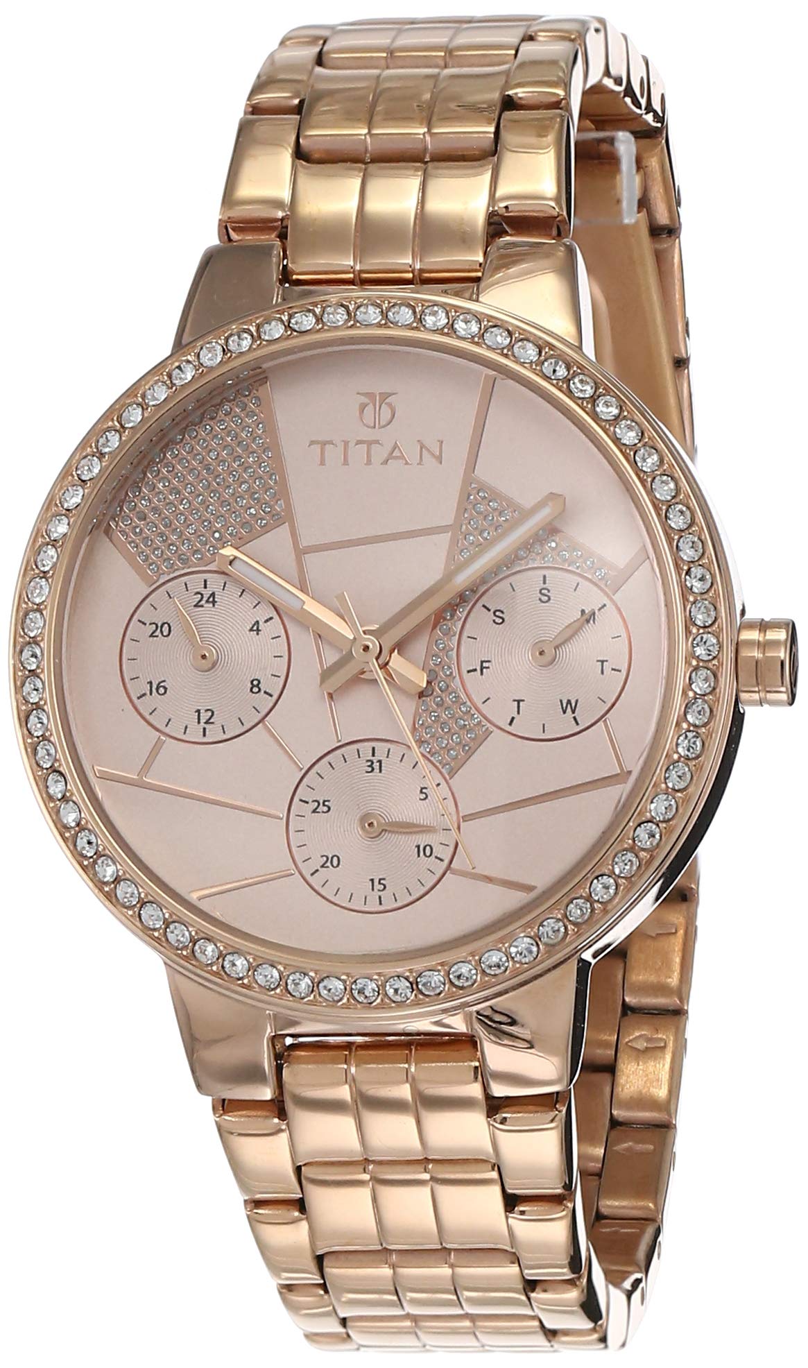 Titan Whimsy Rose Gold Dial Quartz Multifunction Stainless Steel Strap Watch for Women-NS95058WM02 (B075XT5P7L) Amazon Price History, Amazon Price Tracker