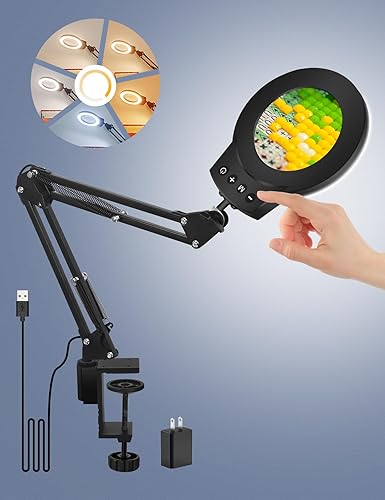 Soporte de luz de lupa de 10 unidades, lámpara de escritorio, mesa de escritorio, trabajo para manualidades, montaje de modelos, lectura, costura, disponible en Yaxa Costa Rica