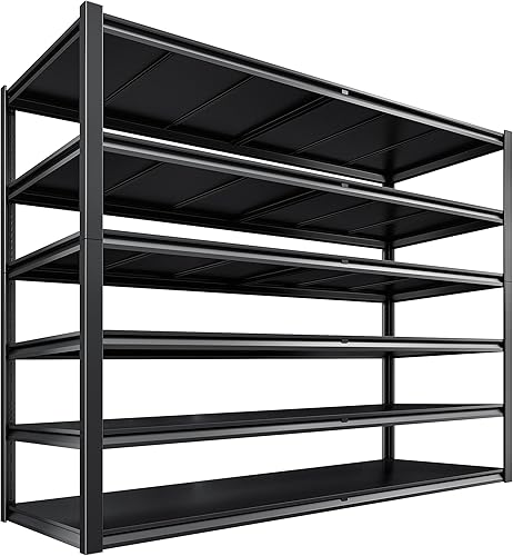 Miniatura 9 de REIBII Estantería de garaje de 84.1 pulgadas de alto, estantes de almacenamiento de 3500 libras resistentes, estantería de metal ajustable de 6