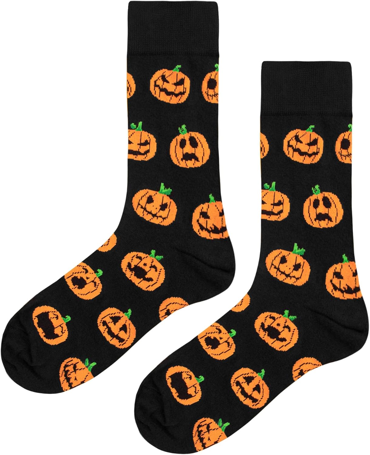 Halloween Gifts for Women Men, Spooky Fuzzy Long Socks, Horror Pumpkin Skeleton Crew Cotton Socks - Image 3
