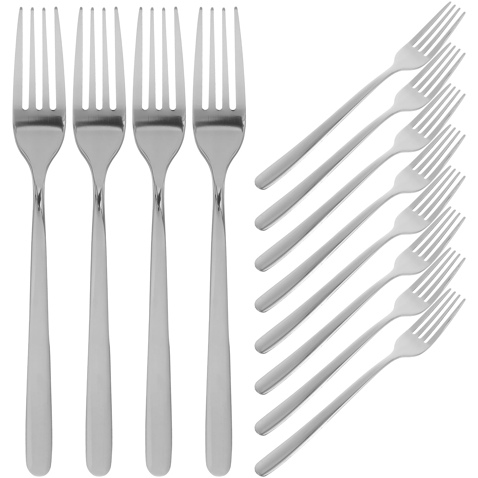 POPETPOP 12 pezzi Forchette da Tavola in Acciaio Inossidabile Resistente e Lavabile in Lavastoviglie Forchette per Insalata Bistecca e Dessert Design Elegante per Casa Ristorante e Hotel