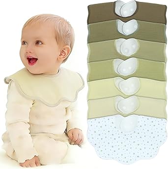 Benoxine Muslin Baby Bibs Soft and Absorbent Adjustable Baby Dribble Bandana Bibs with Adjustable Snaps for Unisex Baby Girls & Boys,7-Pack : Amazon.co.uk: Baby Products