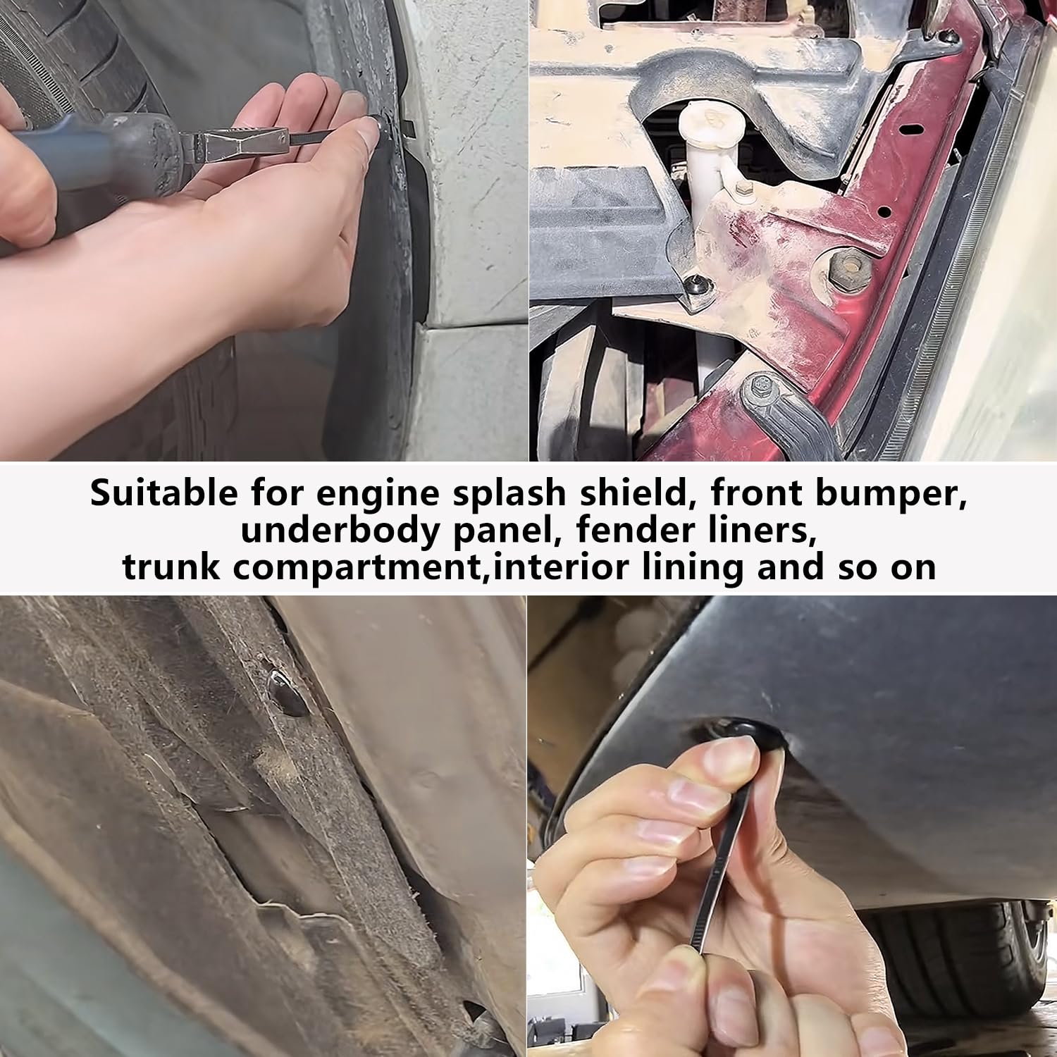 150Pcs Nylon Universal Cable Tie Buckle Zipper Clips for Cars T Style Zip Ties Button Fixion Tools Automotive — view 4