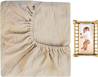 Fitted Crib Sheet | Soft Muslin Crib Sheets Fitted | 51x28in Kids Sheets Extra Soft Muslin Fitted Mini Crib Sheet Crib Equipment Proidl