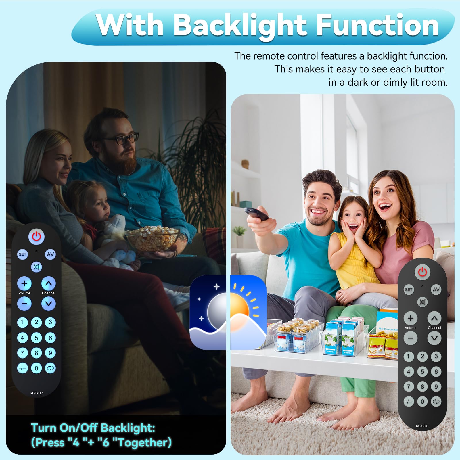 Mando a distancia universal con botón grande para televisores inteligentes Samsung, Vizio, Lg, Sony, Sharp, Roku, Apple TV, TCL, Panasonic