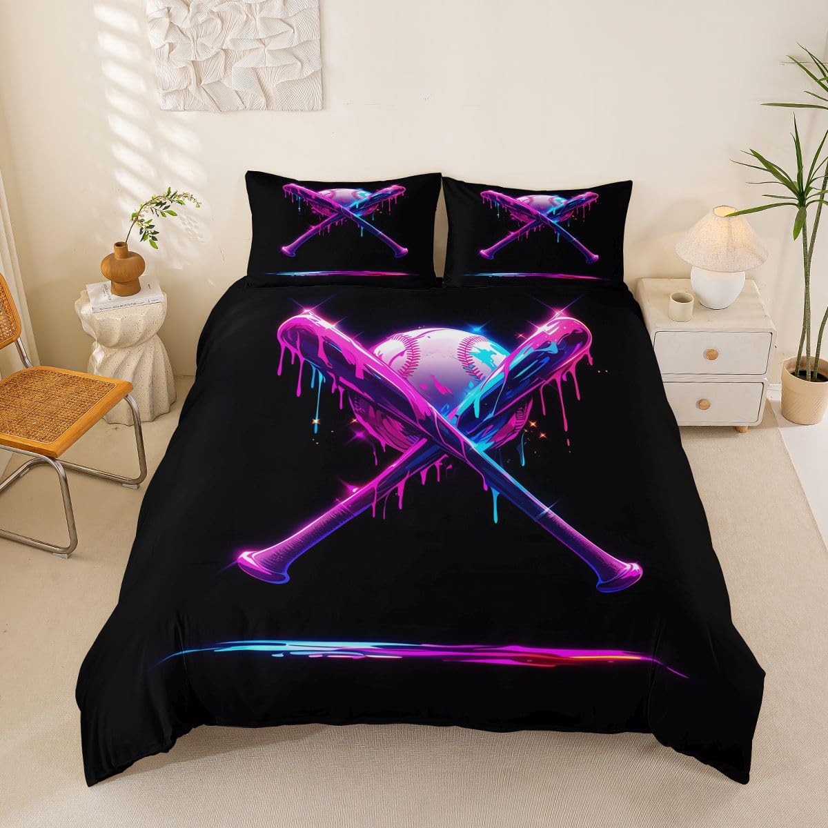 Homewish Neon Eiscreme Tropfen Bettwäsche 220x240